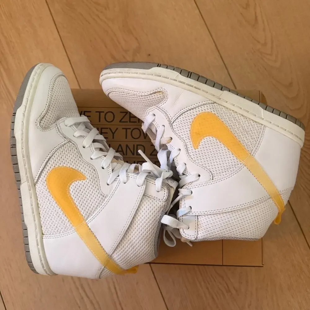 Nike White & yellow ski Hi essential hidden Wedge high-top Sneaker size 6.5